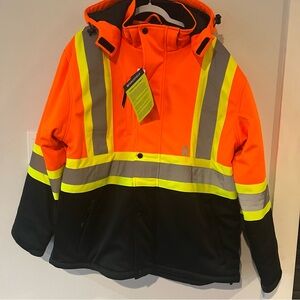 NEW Forcefield Men's XL High-Visibility Coat Orange and Black Performance Jacket